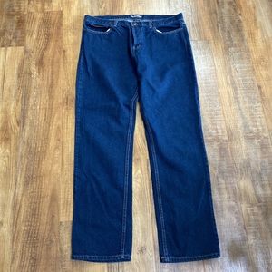 London jean dark wash button fly jeans size 16